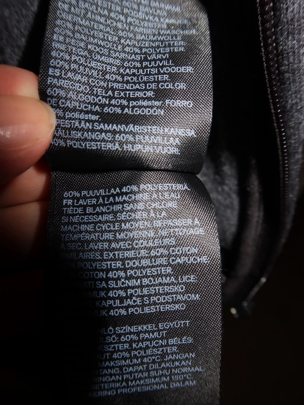 H&M Men's Charcoal Gray Zip-Up Hoodie